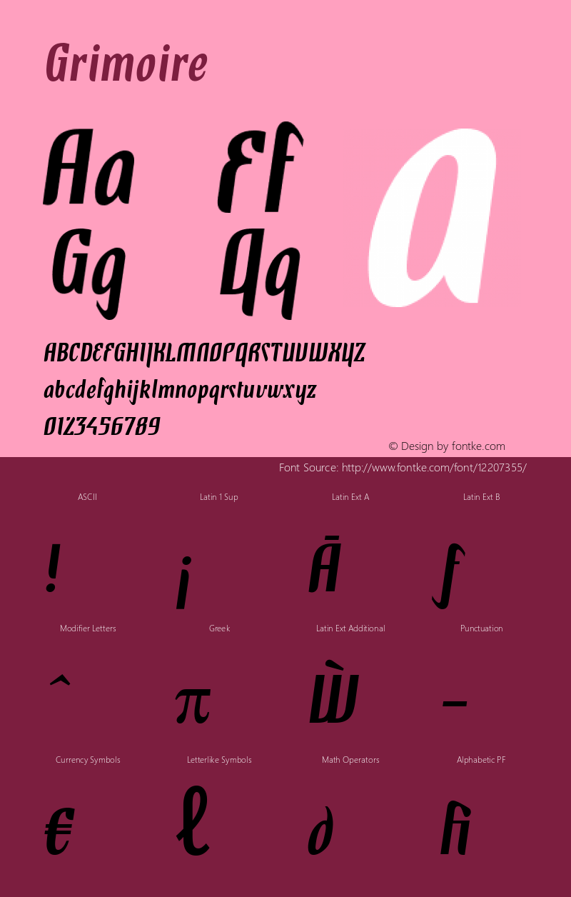 Grimoire ☞ Version 3.004;com.myfonts.easy.floodfonts.grimoire.regular.wfkit2.version.4nJm图片样张