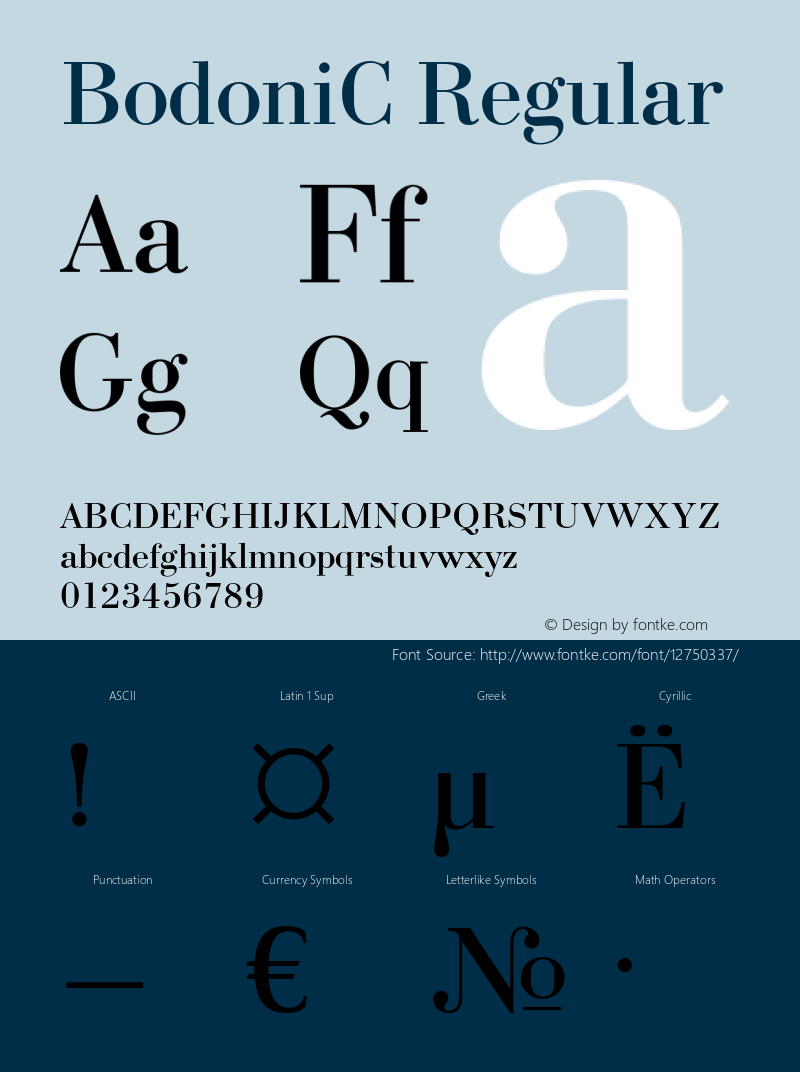 BodoniC Regular OTF 1.0;PS 001.000;Core 116;AOCW 1.0 161图片样张