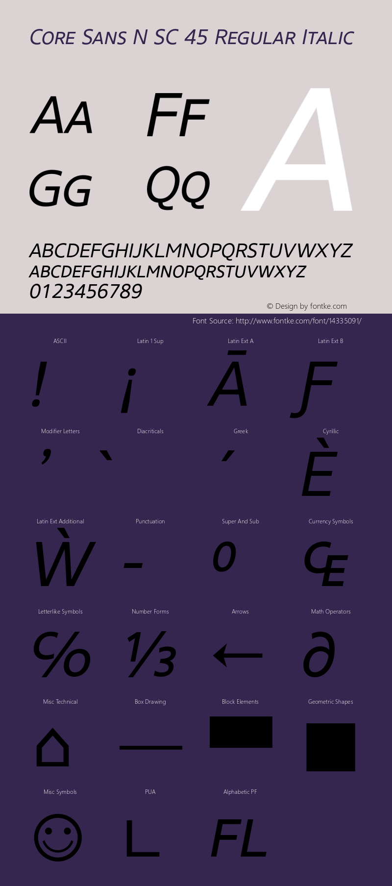 Core Sans N SC 45 Regular Italic Version 1.000图片样张