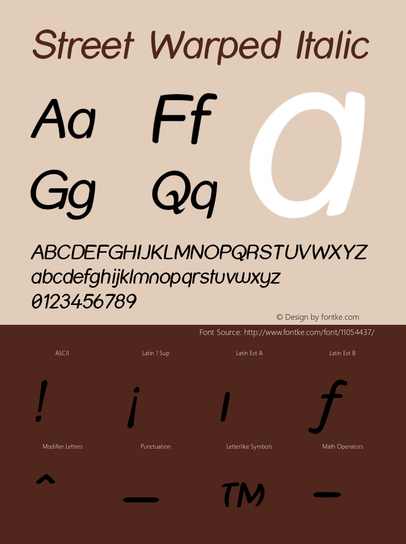 Street Warped Italic Version 001.000图片样张