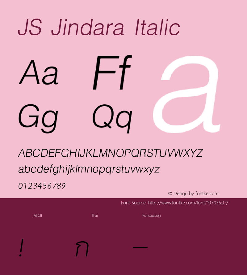 JS Jindara Italic Version 1.1; 2001图片样张