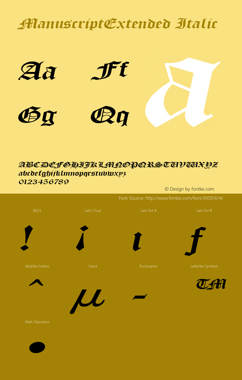 ManuscriptExtended Italic Rev. 003.000图片样张