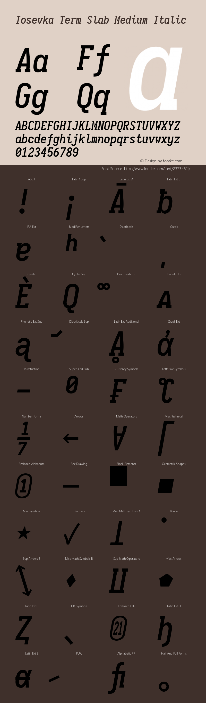 Iosevka Term Slab Medium Italic 1.13.3; ttfautohint (v1.6)图片样张