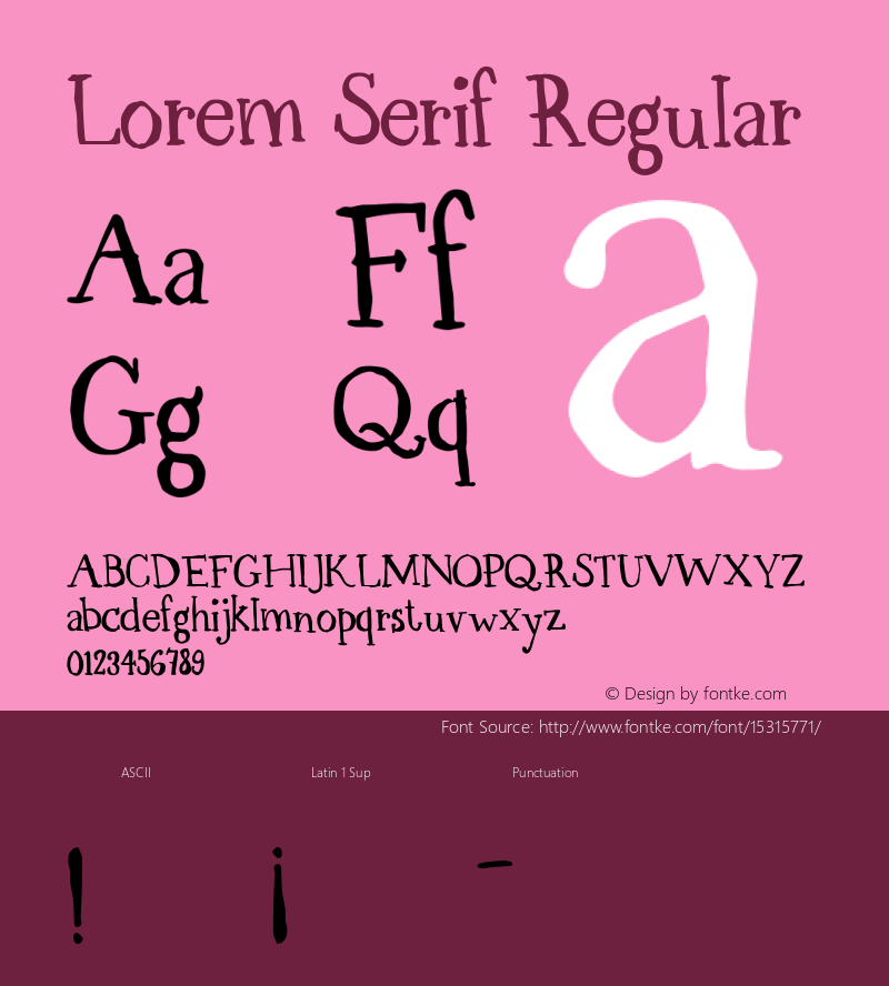Lorem Serif Regular Unknown图片样张