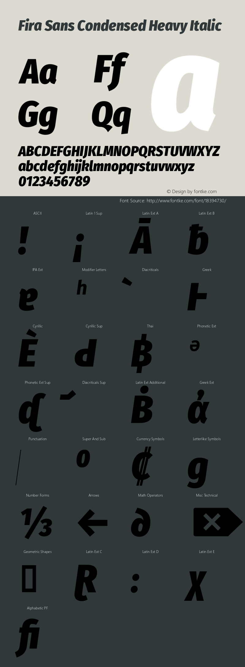 Fira Sans Condensed Heavy Italic Version 4.203图片样张