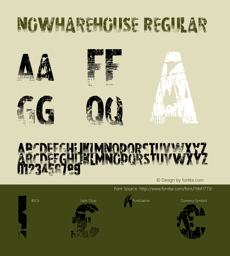 Nowharehouse Regular Version 1.00 September 29, 2011, initial release图片样张