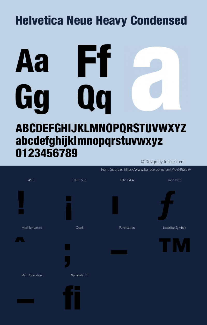 Helvetica Neue Heavy Condensed 001.000图片样张