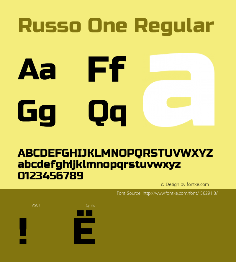 Russo One Regular Version 1.000图片样张