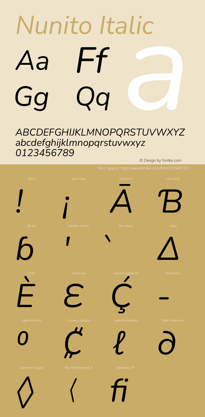 Nunito Italic Version 3.602图片样张