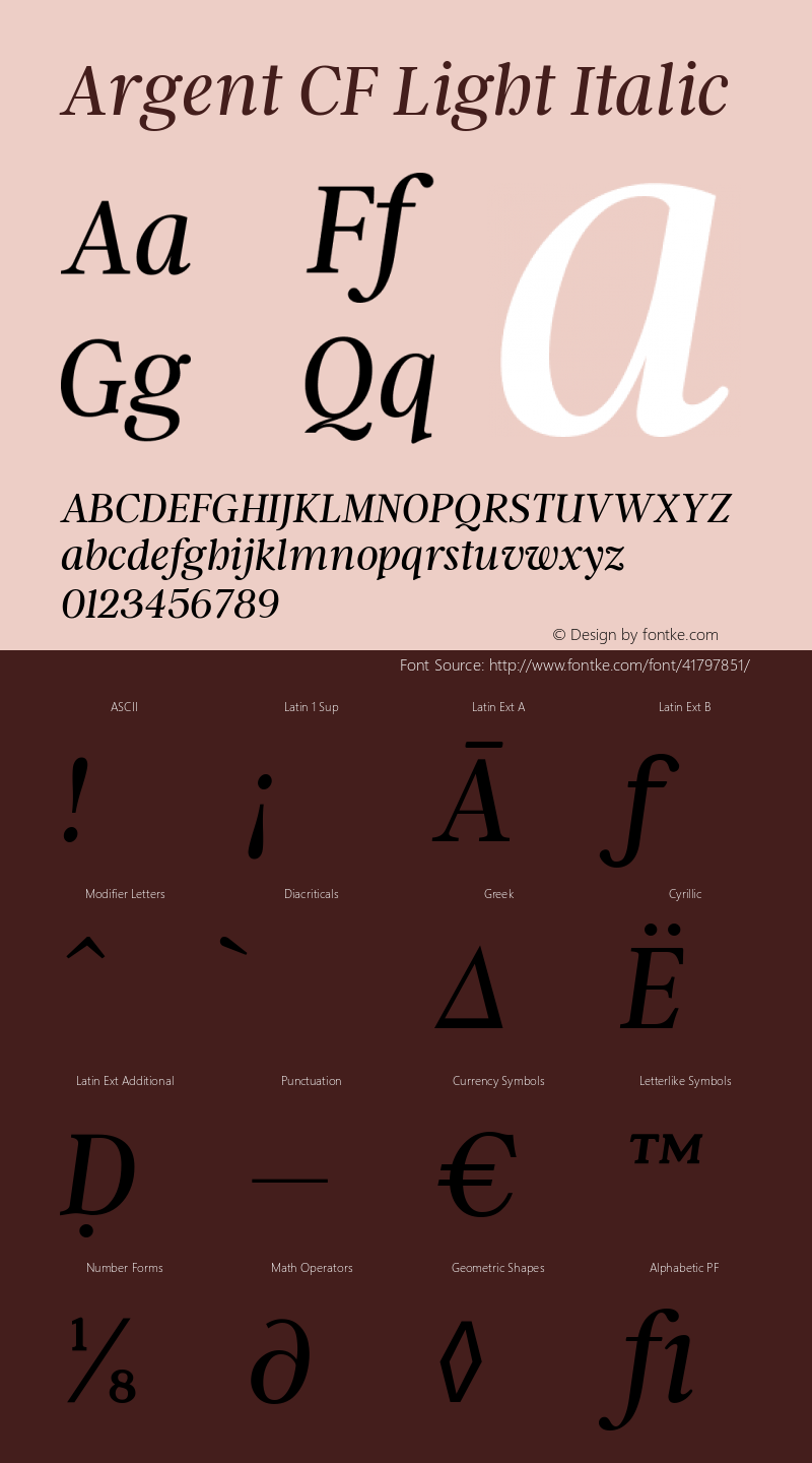 Argent CF Light Italic Version 3.220;PS 003.220;hotconv 1.0.88;makeotf.lib2.5.64775图片样张