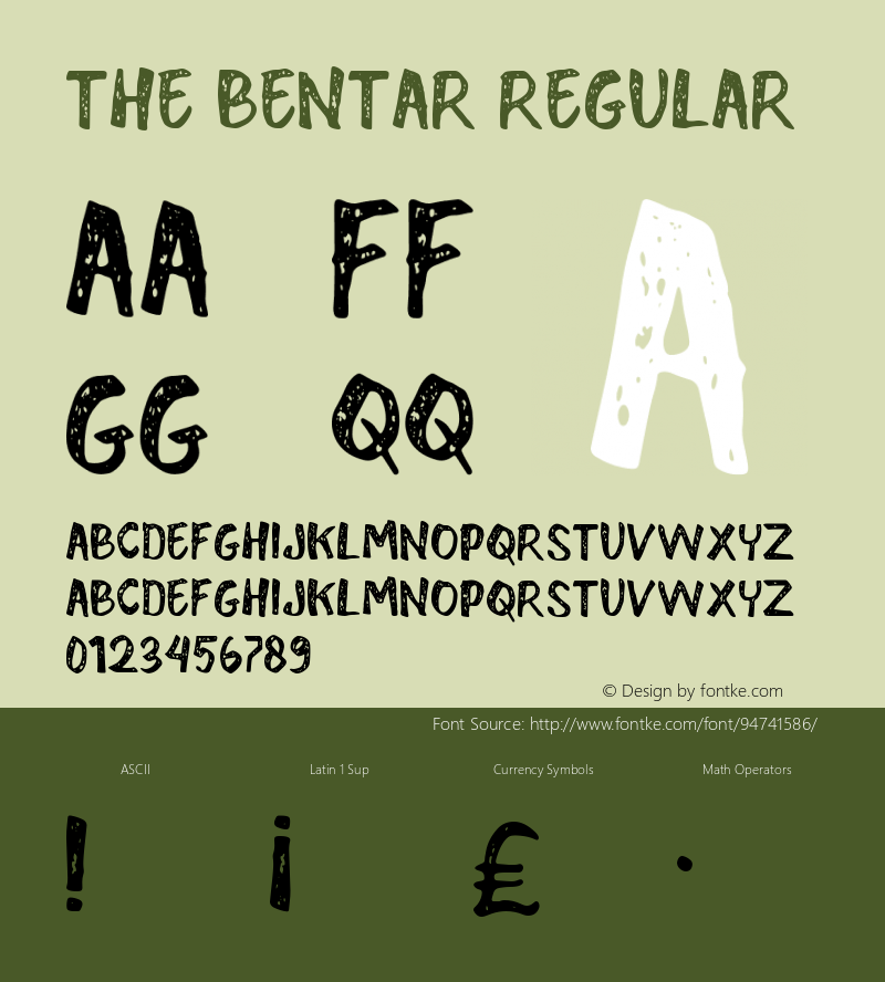 THE BENTAR Version 1.00;December 30, 2020;FontCreator 12.0.0.2525 64-bit图片样张