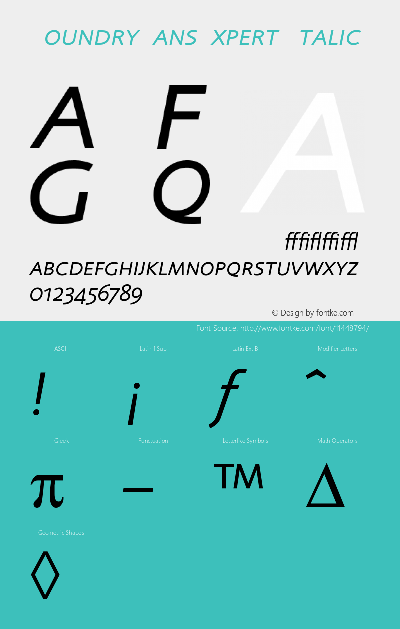 FoundrySansExpert Italic Version 001.000图片样张