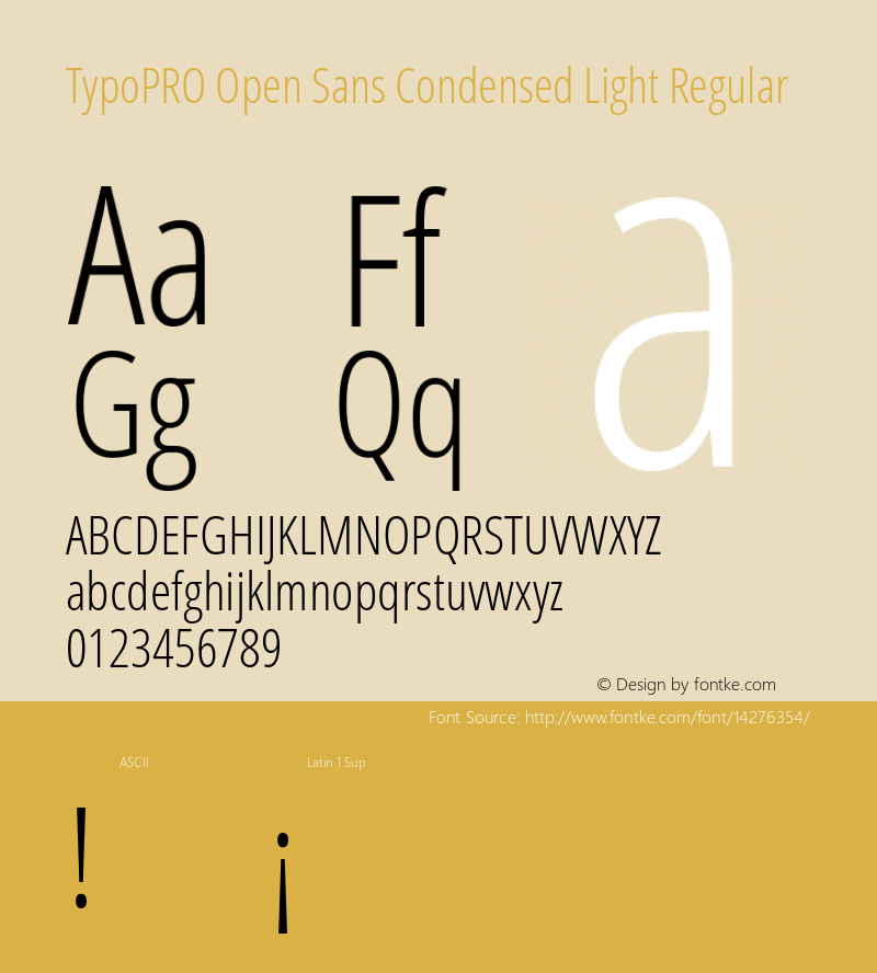 TypoPRO Open Sans Condensed Light Regular Version 1.10图片样张