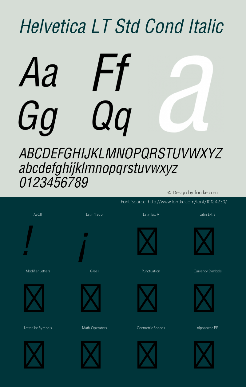 Helvetica LT Std Cond Italic OTF 1.029;PS 003.001;Core 1.0.33;makeotf.lib1.4.1585图片样张