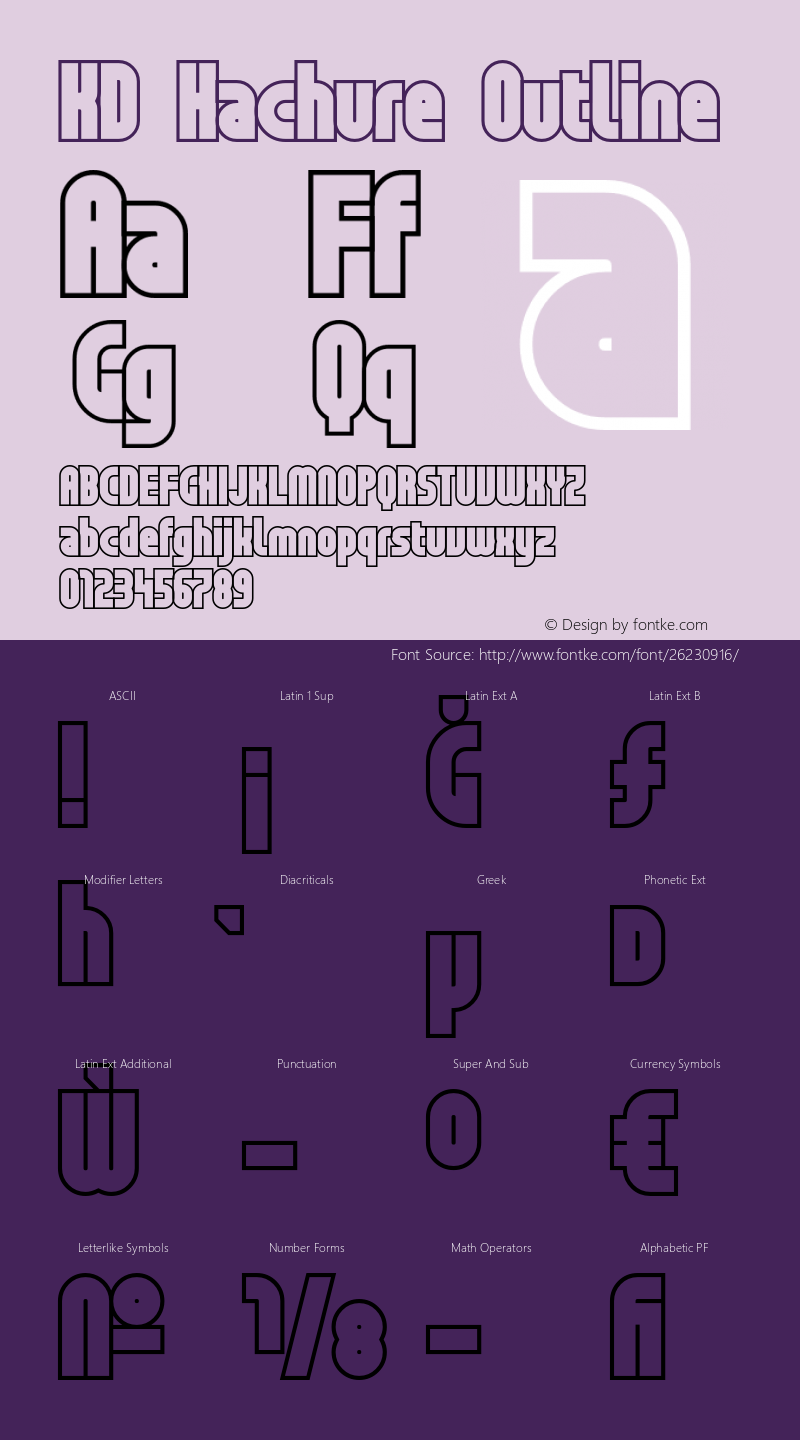 KDHachure-Outline Version 1.1 | wf-rip DC20180620图片样张