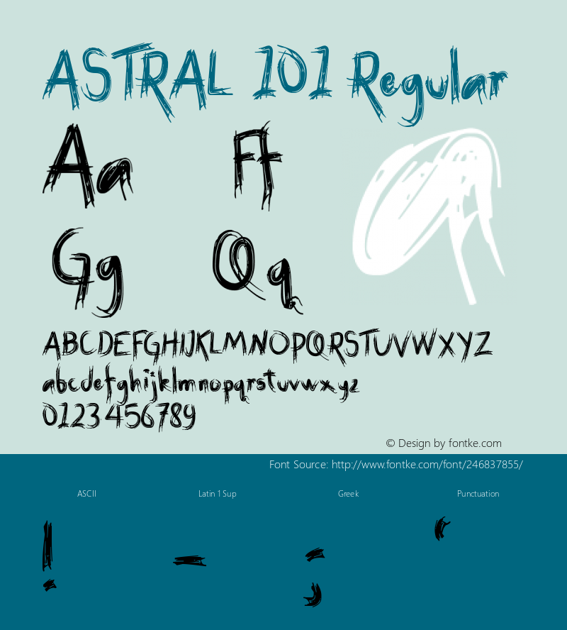 ASTRAL 101 Version 1.00;December 20, 2018;FontCreator 11.5.0.2421 64-bit图片样张