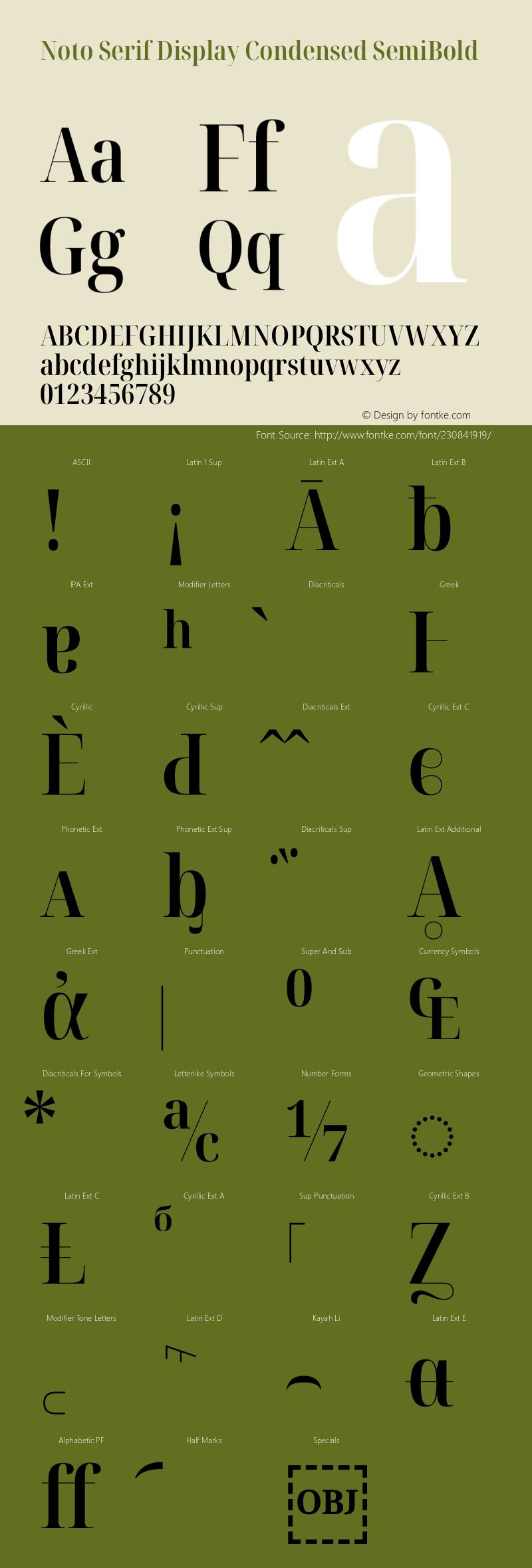 Noto Serif Display Condensed SemiBold Version 2.007图片样张