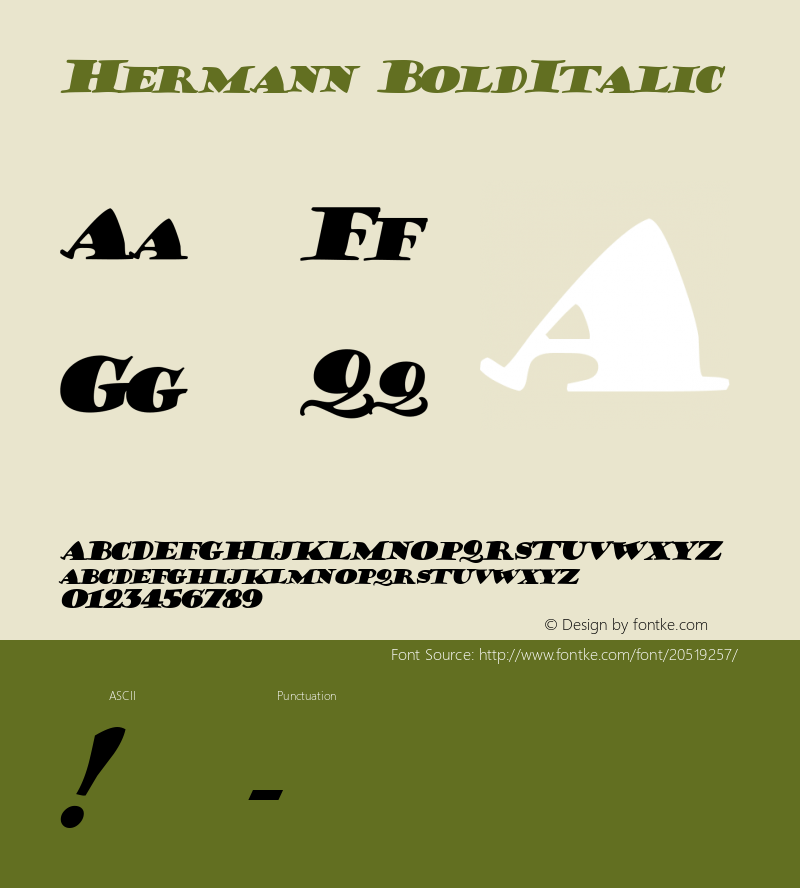 Hermann BoldItalic Macromedia Fontographer 4.1 7/20/96图片样张