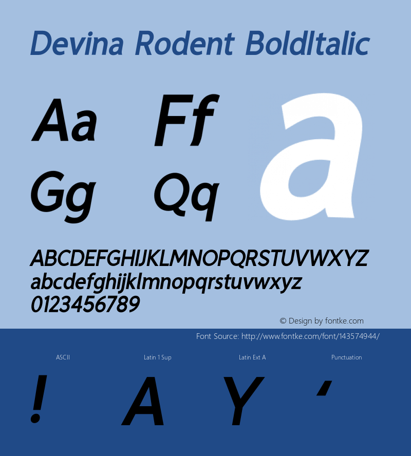 Devina Rodent BoldItalic Version 1.002;Fontself Maker 3.5.4图片样张