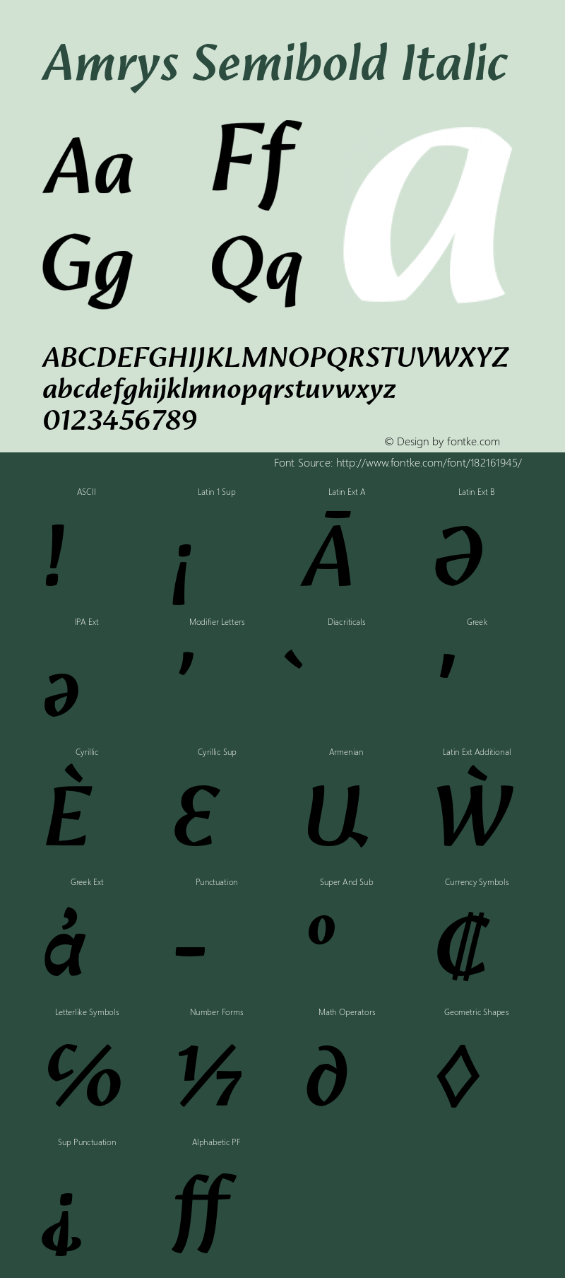 Amrys Semibold Italic Version 1.10图片样张