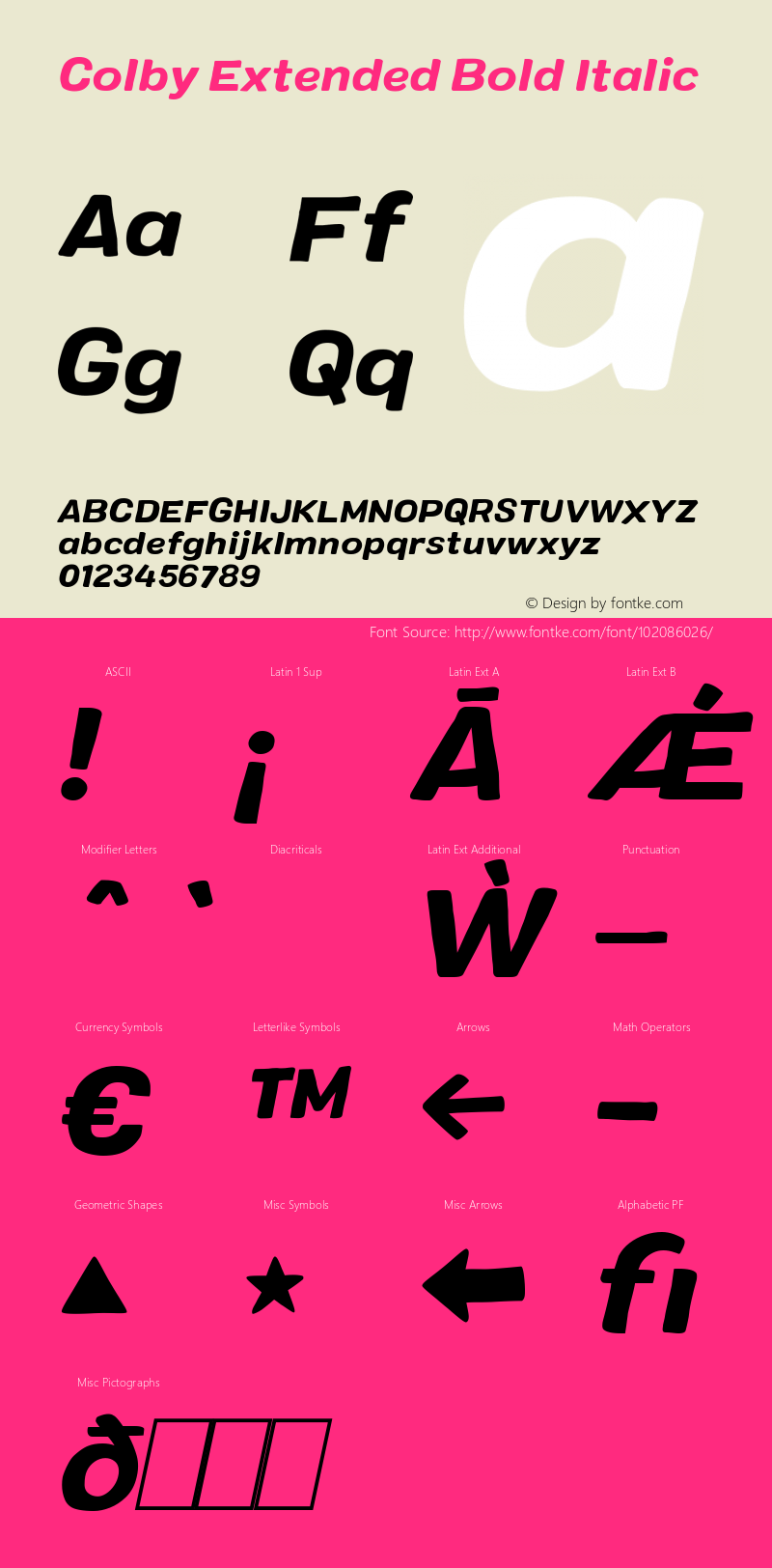 Colby Extended Bold Italic 1.000图片样张