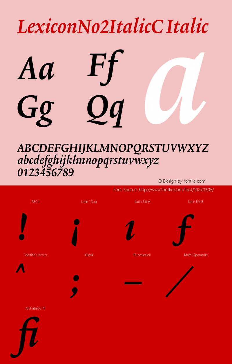 LexiconNo2ItalicC Italic 001.000图片样张