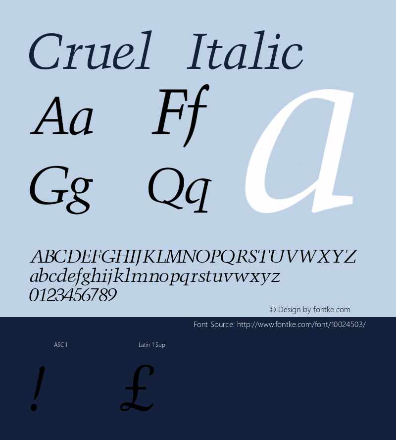 Cruel Italic Unknown图片样张