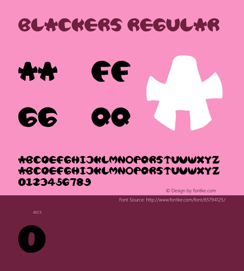 BLACKERS Version 1.00;May 5, 2020;FontCreator 11.5.0.2427 64-bit图片样张