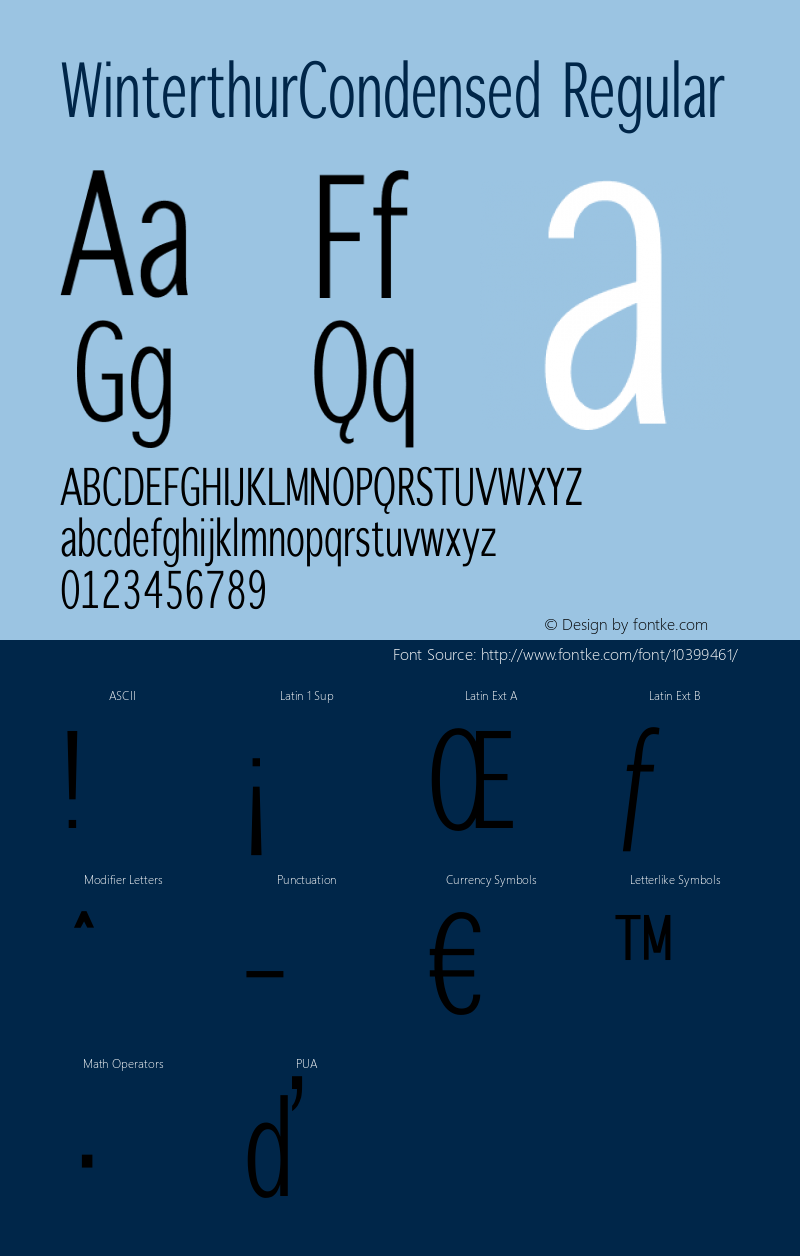 WinterthurCondensed Regular 1.0 2004-07-15图片样张