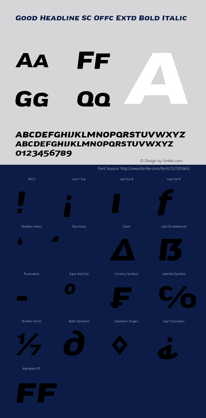 Good Head SC Offc Extd Bold Italic Version 7.504; 2014; Build 1020图片样张