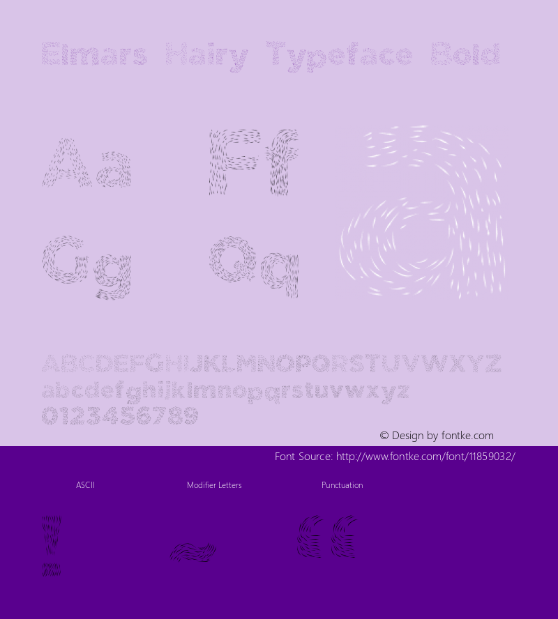 Elmars Hairy Typeface Bold Version 1.0图片样张