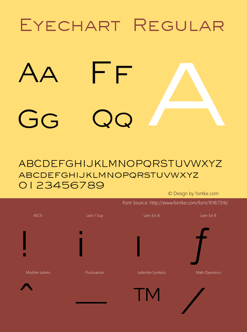 Eyechart Regular The IMSI MasterFonts Collection, tm 1995, 1996 IMSI (International Microcomputer Software Inc.)图片样张