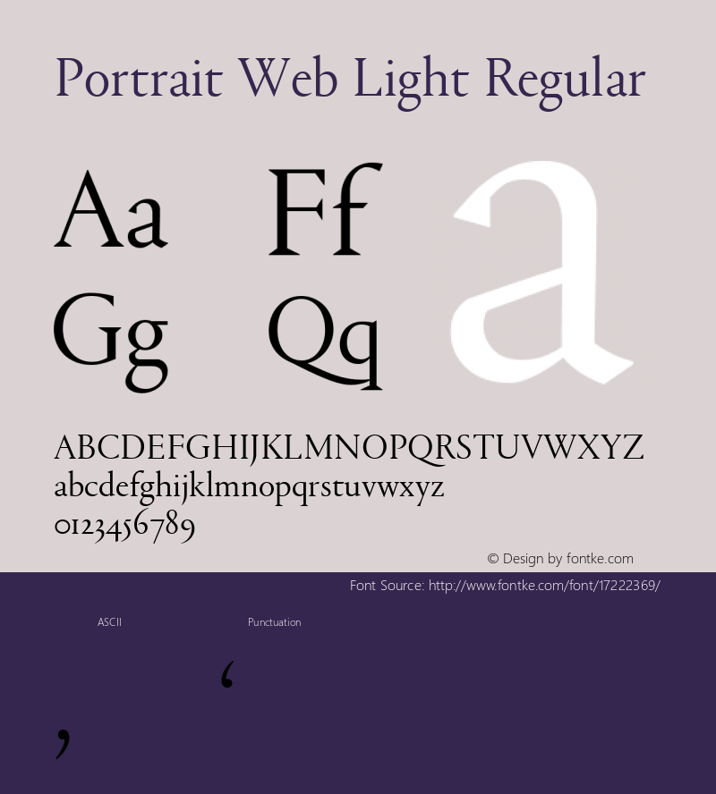 Portrait Web Light Regular Version 1.1 2013图片样张