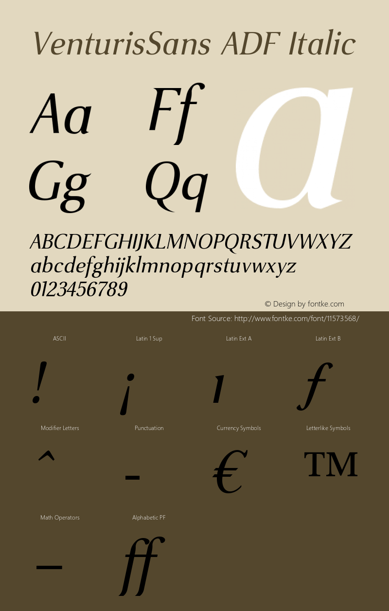 VenturisSans ADF Italic Version 1.005图片样张