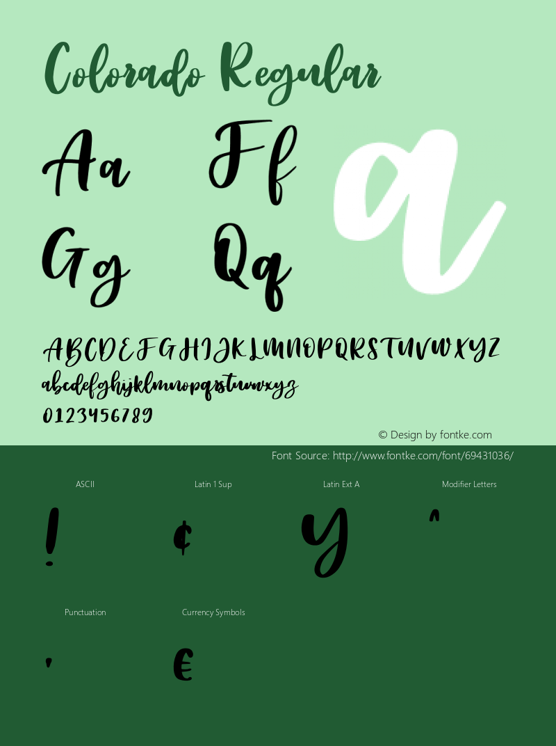 Colorado Version 1.001;Fontself Maker 3.5.1图片样张