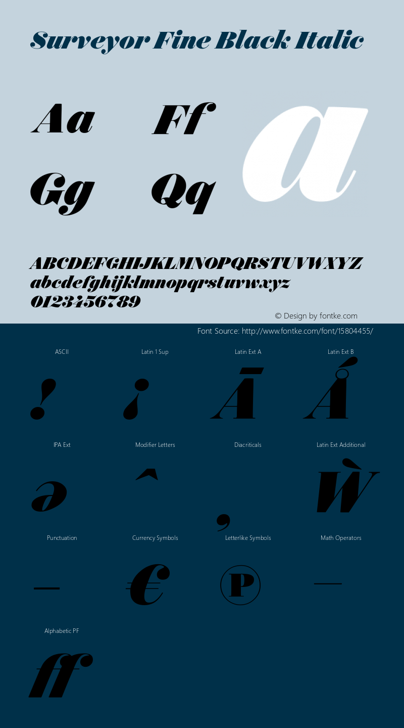 Surveyor Fine Black Italic Version 1.200 Pro图片样张