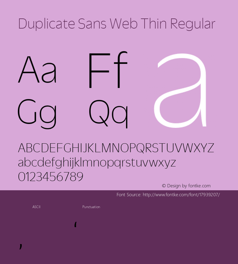 Duplicate Sans Web Thin Regular Version 1.1 2013图片样张