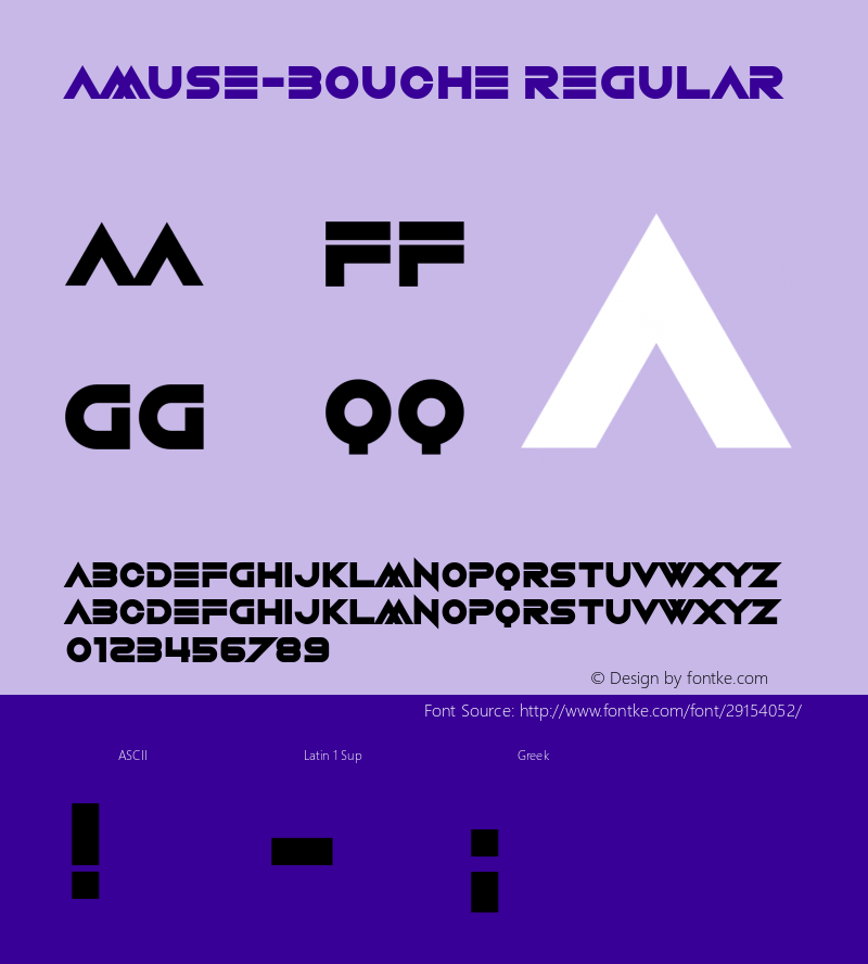 Amuse-Bouche Version 1.00;April 11, 2019;FontCreator 11.5.0.2430 64-bit图片样张