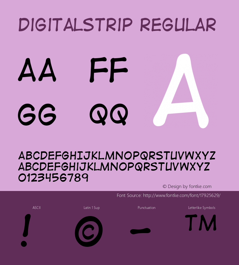 DigitalStrip Regular Macromedia Fontographer 4.1 7/11/01图片样张