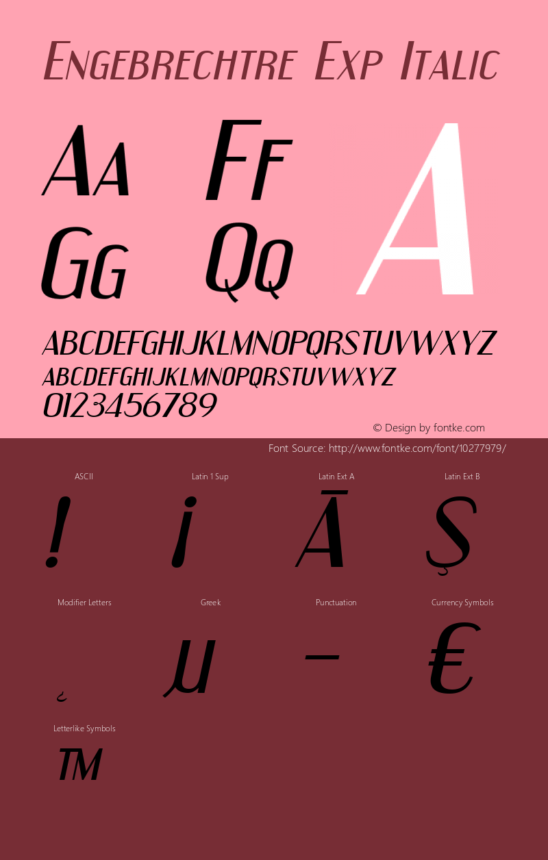 Engebrechtre Exp Italic OTF 3.000;PS 001.001;Core 1.0.29图片样张