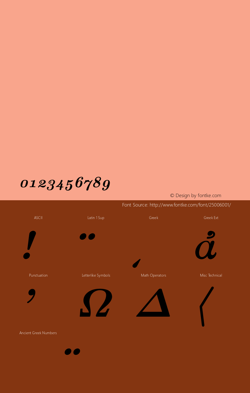 Computer Modern Roman Greek Bold Italic Old Style Figures Version 001.001图片样张