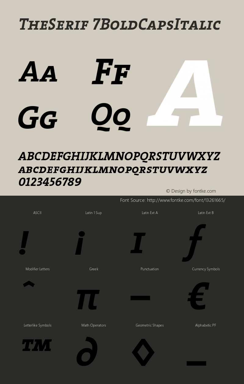 TheSerif 7BoldCapsItalic Version 1.0图片样张