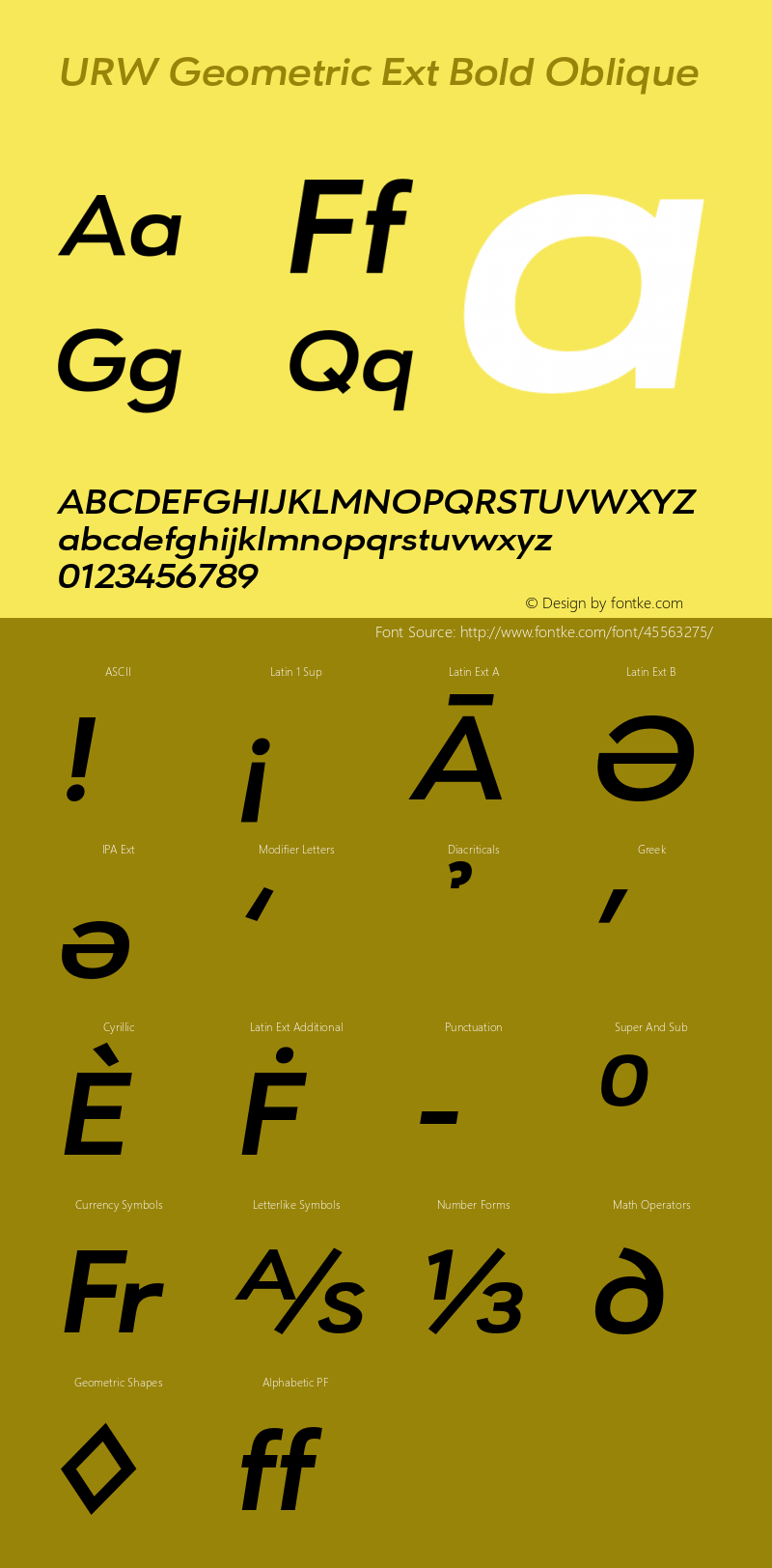 URWGeometricExt-BoldOblique Version 1.000;PS 1.00;hotconv 1.0.57;makeotf.lib2.0.21895图片样张