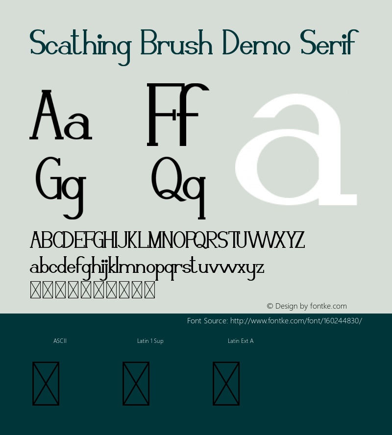 Scathing Brush Demo Serif Version 1.002;Fontself Maker 3.5.1图片样张