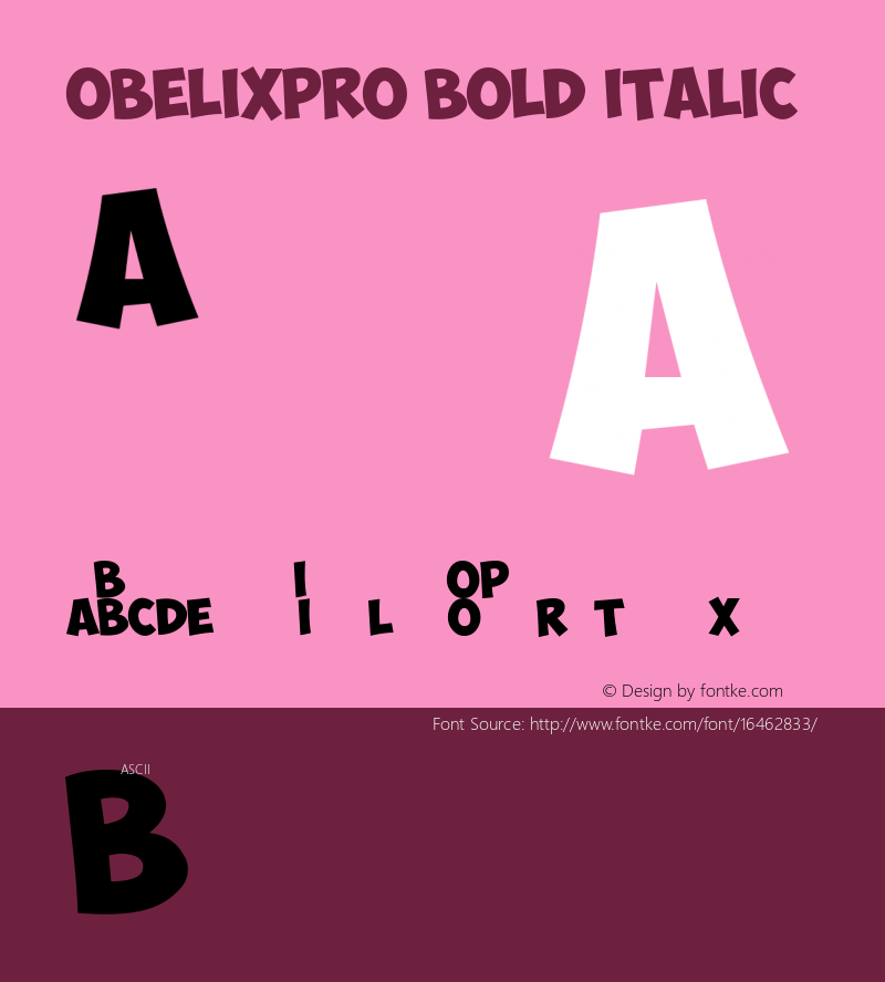 ObelixPro Bold Italic Version 1.00, 2011图片样张