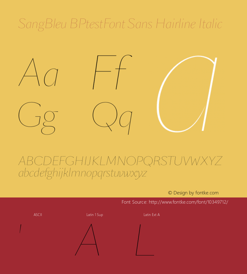 SangBleu BPtestFont Sans Hairline Italic Version 1.1图片样张