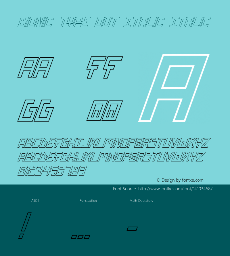 Bionic Type Out Italic Italic Version 1图片样张