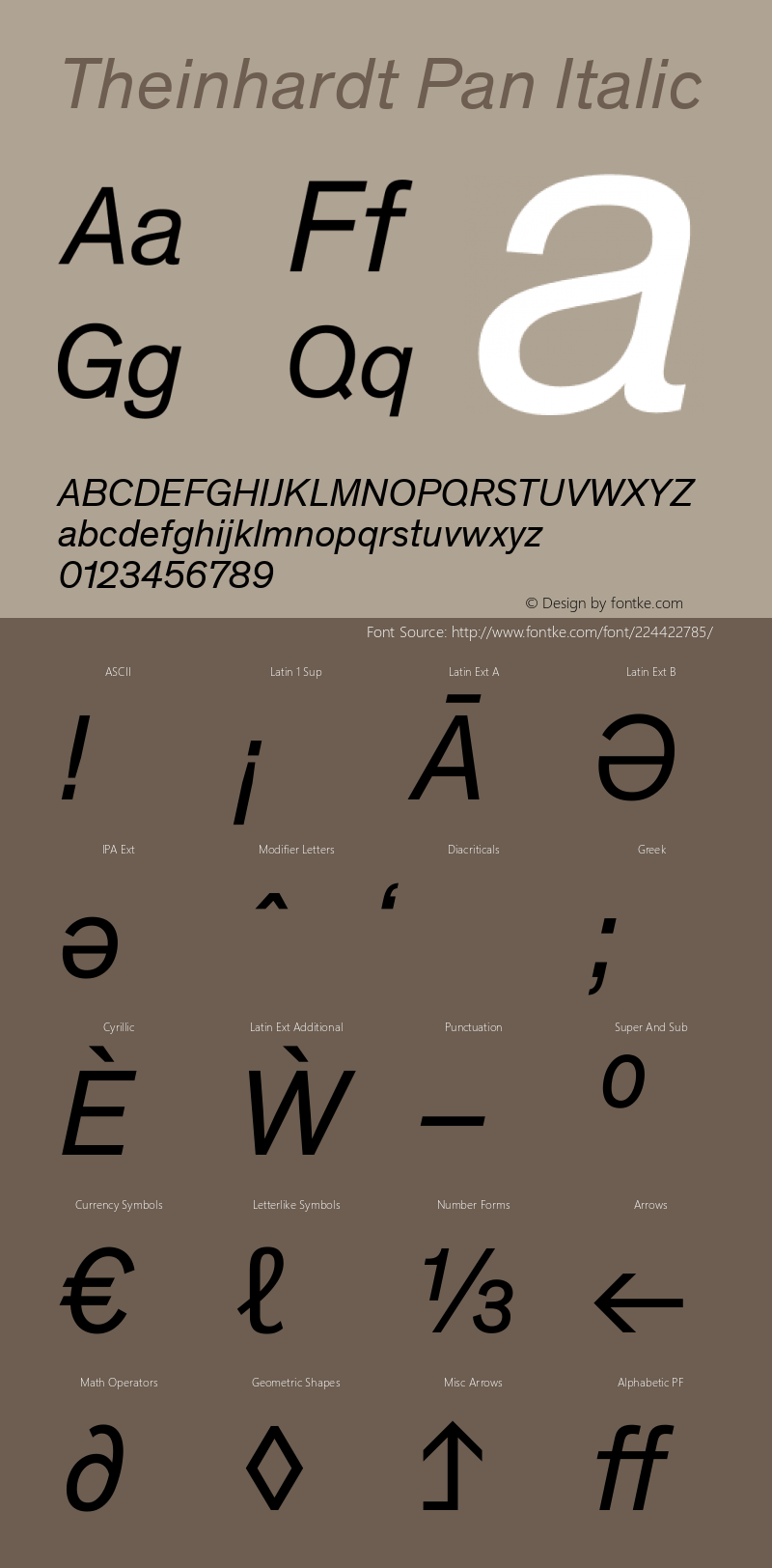 Theinhardt Pan Italic Version 4.003; build 0008图片样张