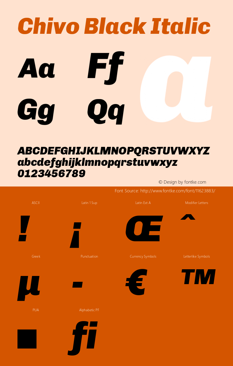 Chivo Black Italic 1.000图片样张