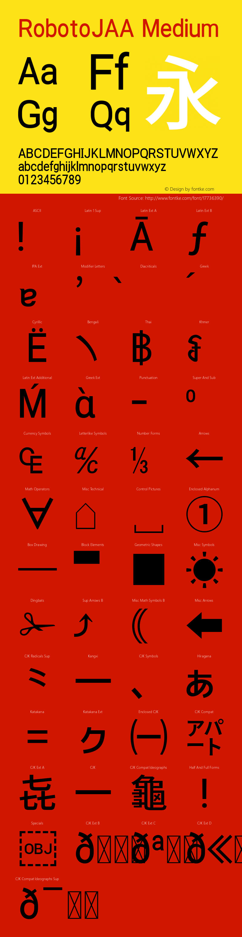 RobotoJAA Medium Version 2.01; 2016-09-14 ; ttfautohint (v1.5)图片样张